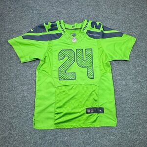 Marshawn Lynch 24 Seattle Seahawks Nike Jersey Men S Green NFL Football On Field